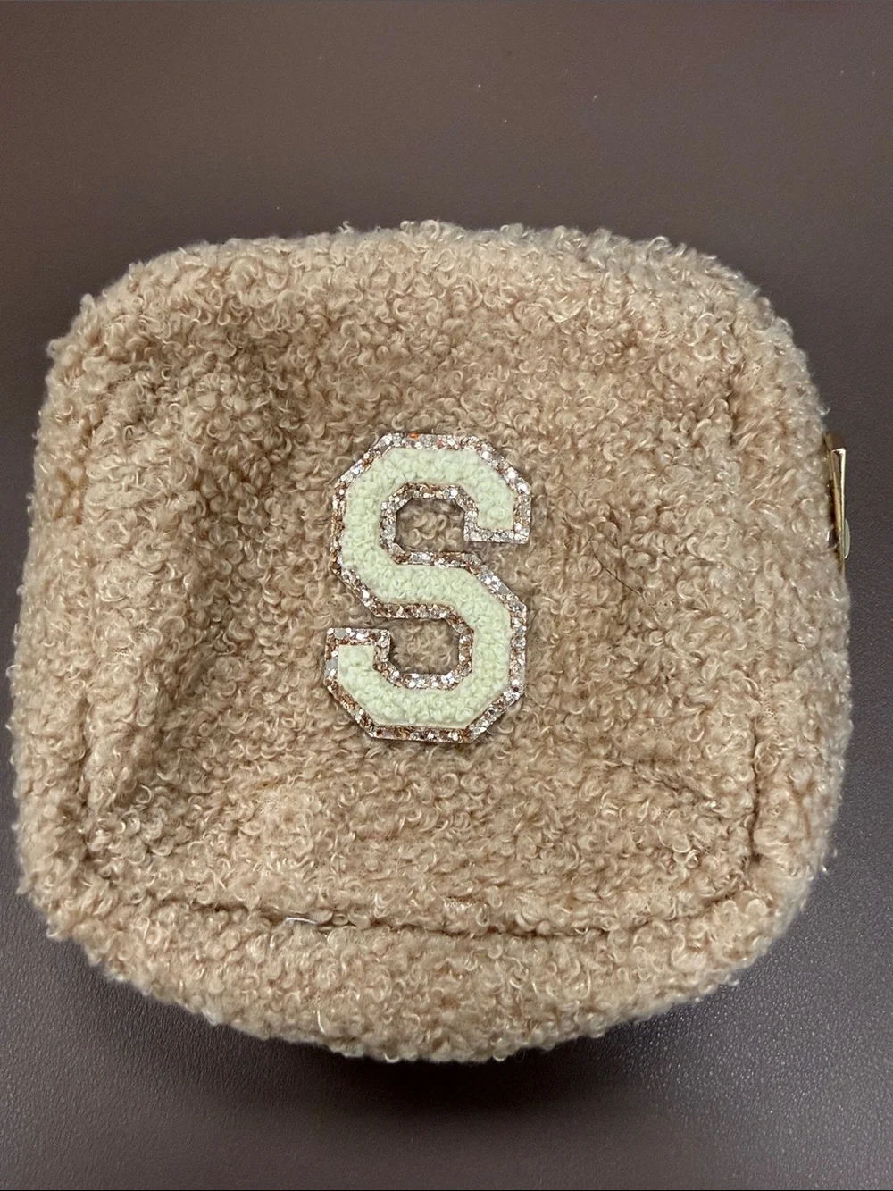 Mocha Sherpa Mini Makeup Bag